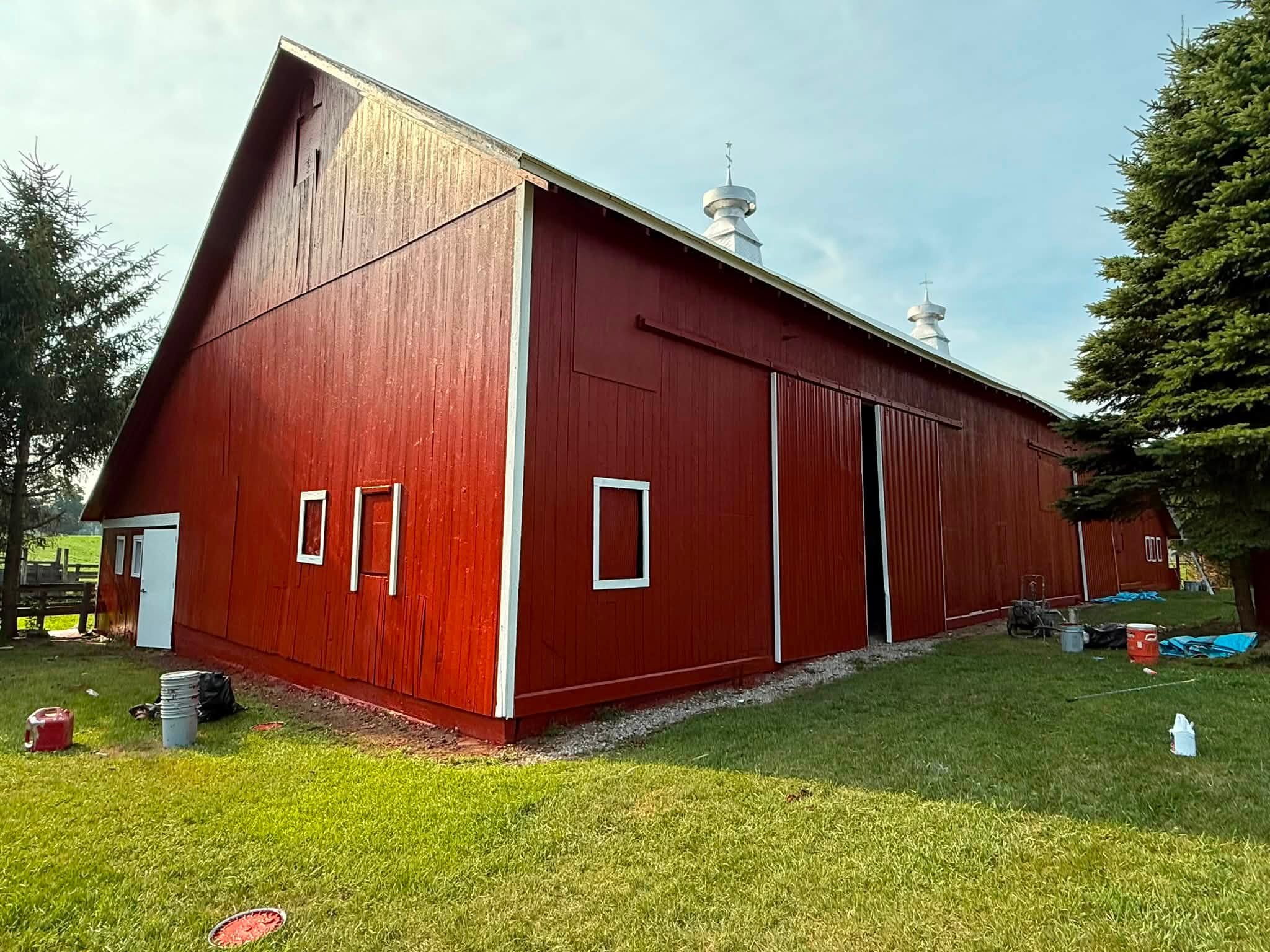 Red barn painted by Pete J Costello Painting